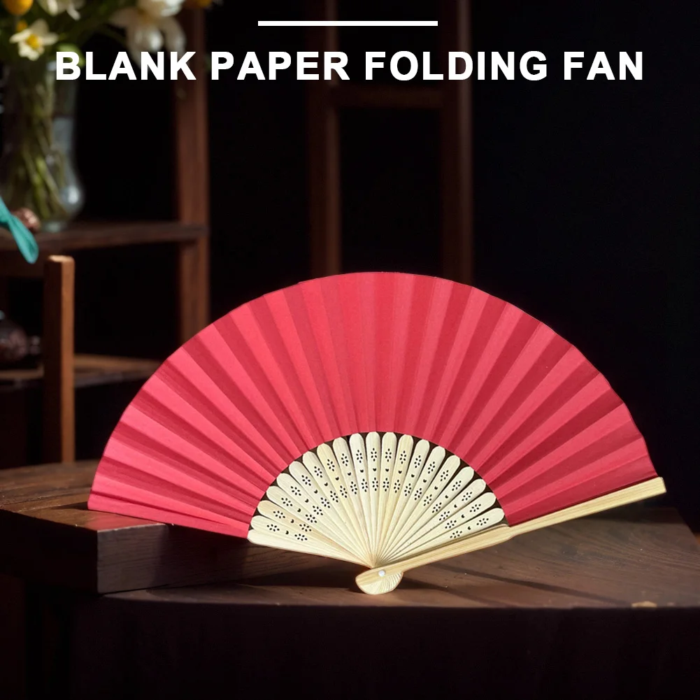 Hand Fan Bamboo Paper Fan Pocket Folding Fan Solid Color Guest Fans Guest Gift for Wedding Birthday Summer Party