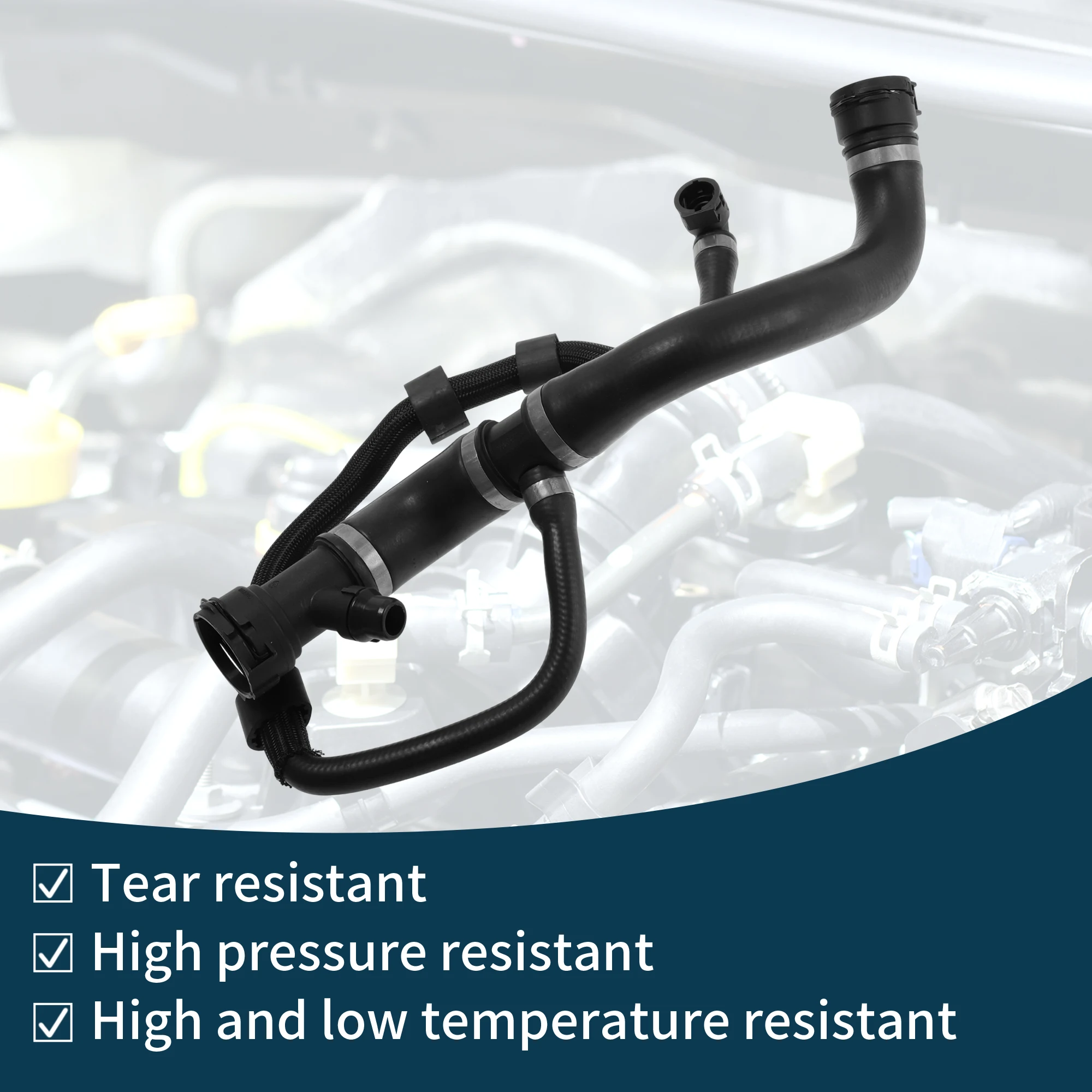 UXCELL ラジエーターホース ヒーターホース ラジエーター出口ホースパイプ BMW 1シリーズ 2015用 No.17128662832 ゴム製冷却液パイプ ブラック 1個