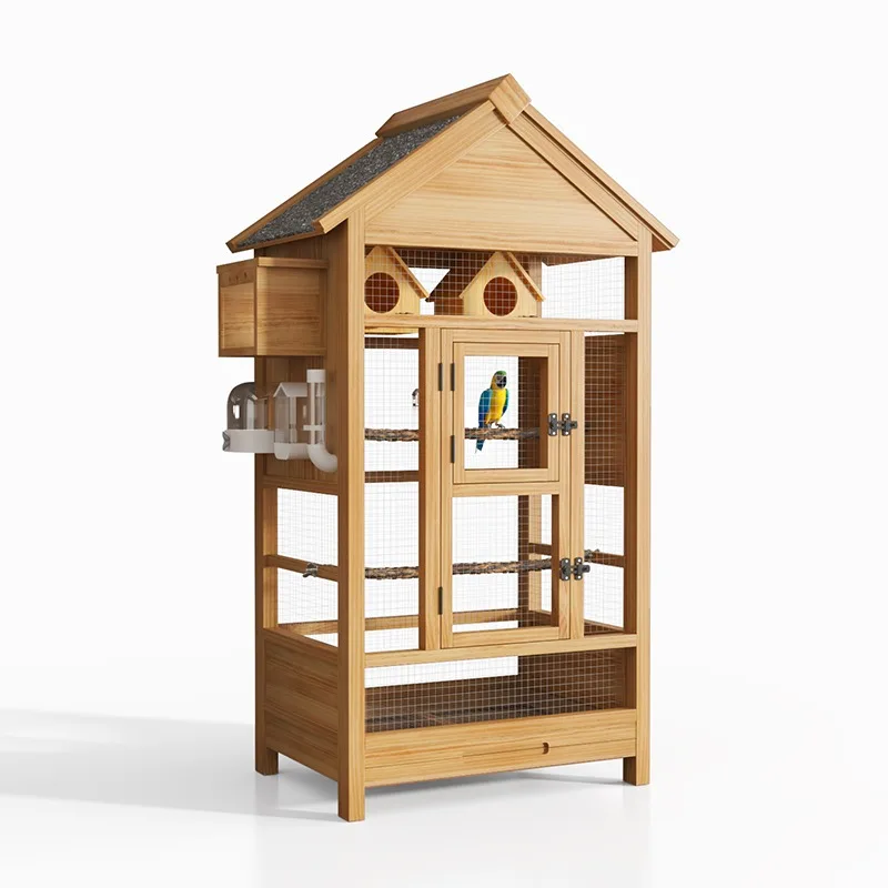 

Клетка для попугая, клетка для птиц, специальная большая твердая древесина для какаду, легко чистится, новая уличная роскошная вилла для птиц