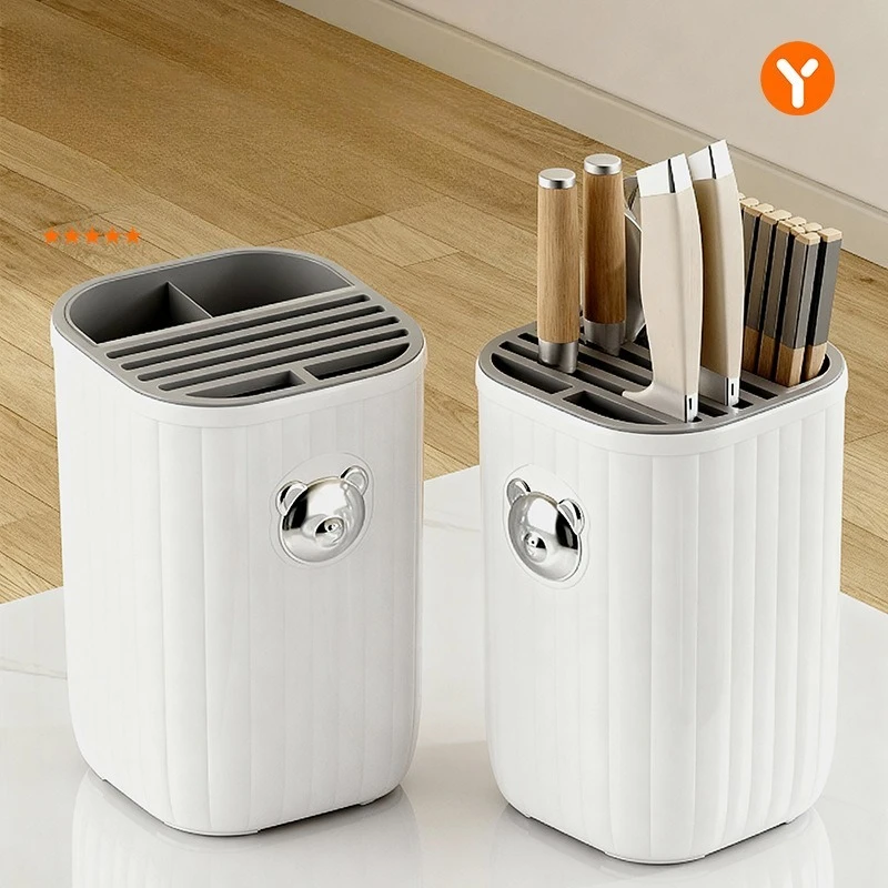 Kitchen Knife Rack, Storage Rack for Household Chopsticks and Knives, Countertop Knife and Chopstick Holder, Integrated Design