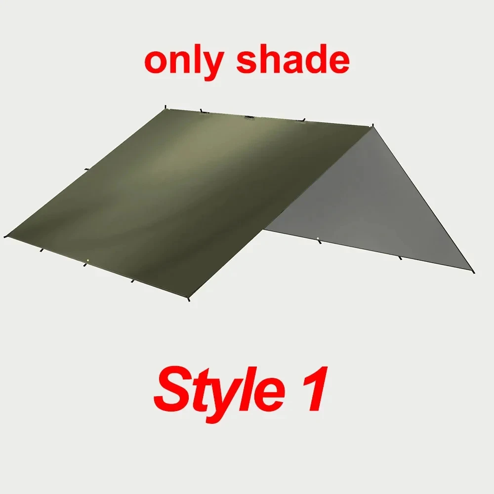 19 Hang-Point-Plane, wasserdicht, Survival-Bushcraft, Sonnenschutz, Strand-Schatten-Zelt, Outdoor-Überdachung, Rucksackreisen, Touristen-Markise, 4 x 4, 3 x 3 m
