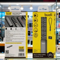 BUDI Multi-functional Storage Box SDXC SDHC TF SIM Card Shock-proof Memory Card Storage Box Case Protector Holder Pop-up Design