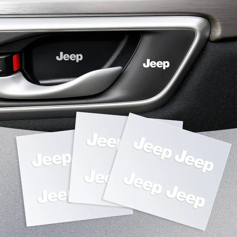 

1/2/5/10 шт. наклейки с логотипом автомобиля на дверные ручки, защита от царапин для Jeep Renegade, Compass, Grand Cherokee, Wrangler JK, Commander