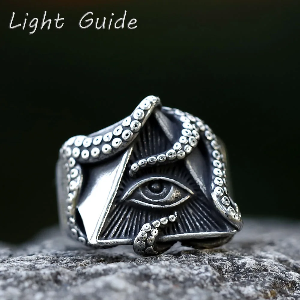 2022 New Ceative Design Stainless Steel Egypt The Eye of Horus Ring Squid Ring For Men Women Fashion Jewelry Dropshipping