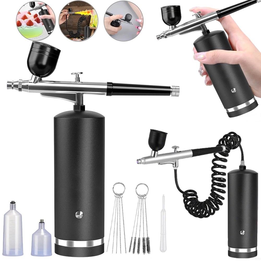 

Airbrush with Compressor Portable Wireless Airbrush Rechargeable Nail Art Spray Gun for Nails Art Painting Craft Cake