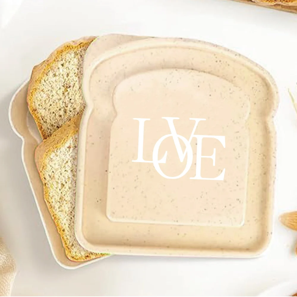 Wheat Straw Toast Shaped Sandwich Box with Lid Reusable Bento Lunch Box Portable Food Storage Container for School Office Picnic 6