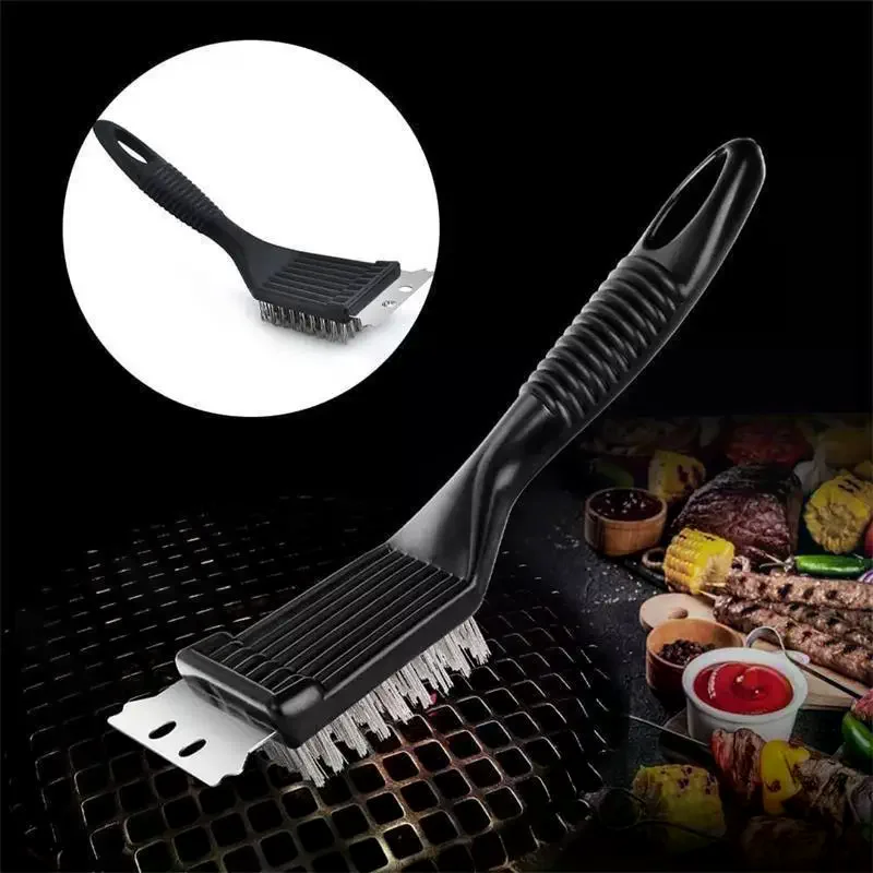 8-Inch Heavy-Duty Stainless Steel Grill Brush - Extra Strong Wire Cleaning Brush For Outdoor & Home Cooking Tools