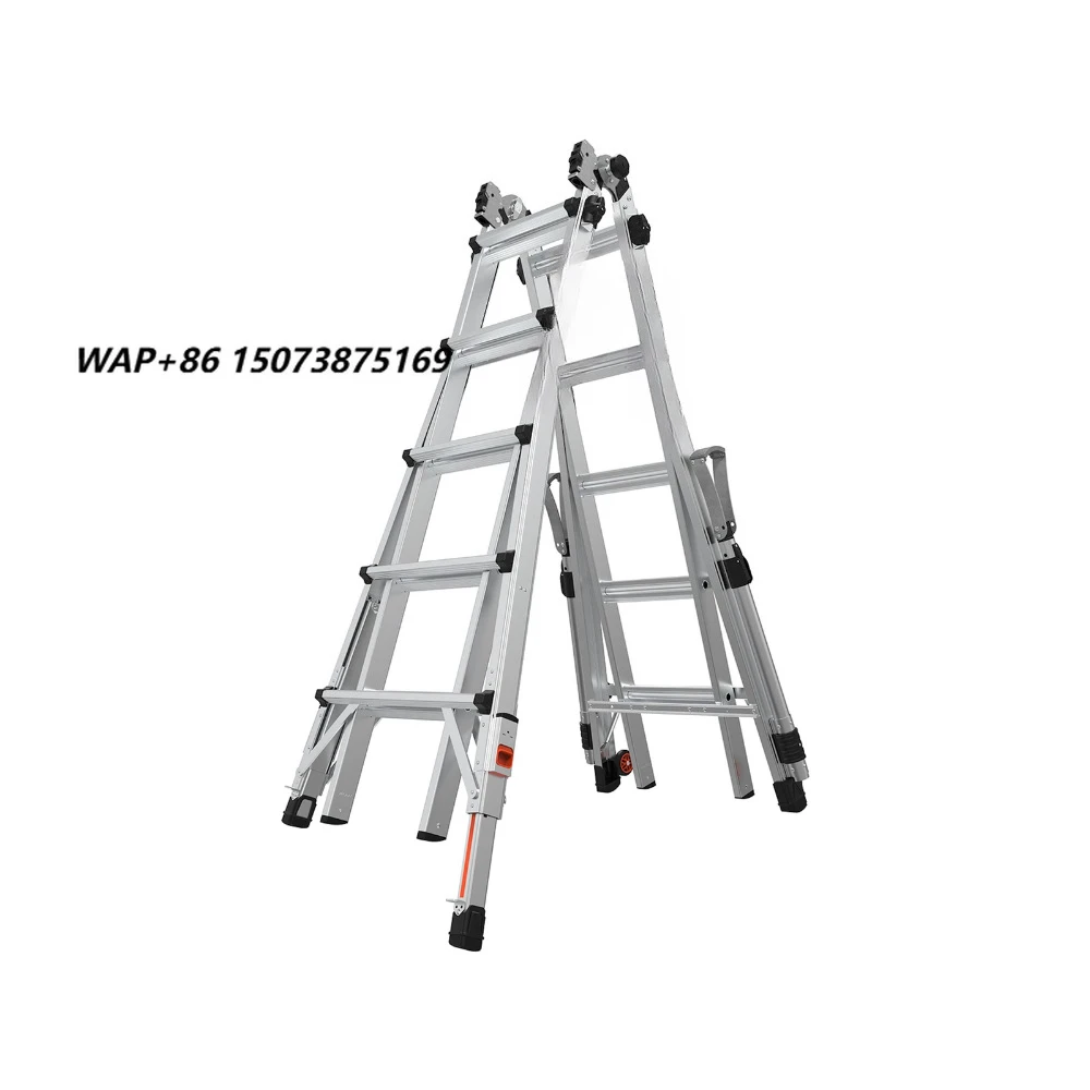 2024 Stylish Wholesale Re-Using Warehouses High Quality Lightweight Metal Step Working Aluminum Ladder for  Buildings