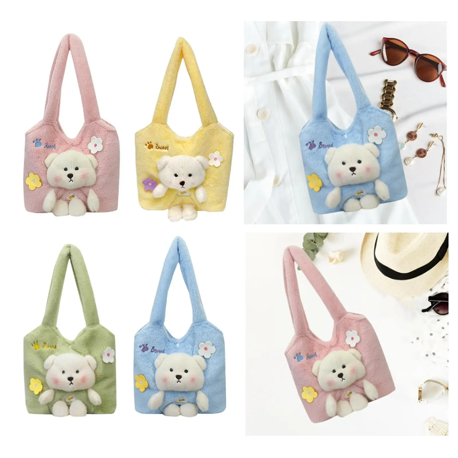 

Women's Shoulder Bag Creative Hobo Bag Cartoon Bear Bag for