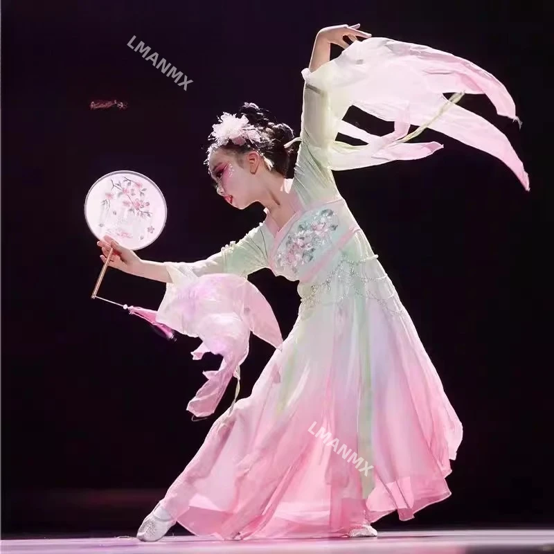 

Детские классические танцевальные костюмы, элегантная и этичная марлевая одежда для девочек, костюмы для художественного экзамена