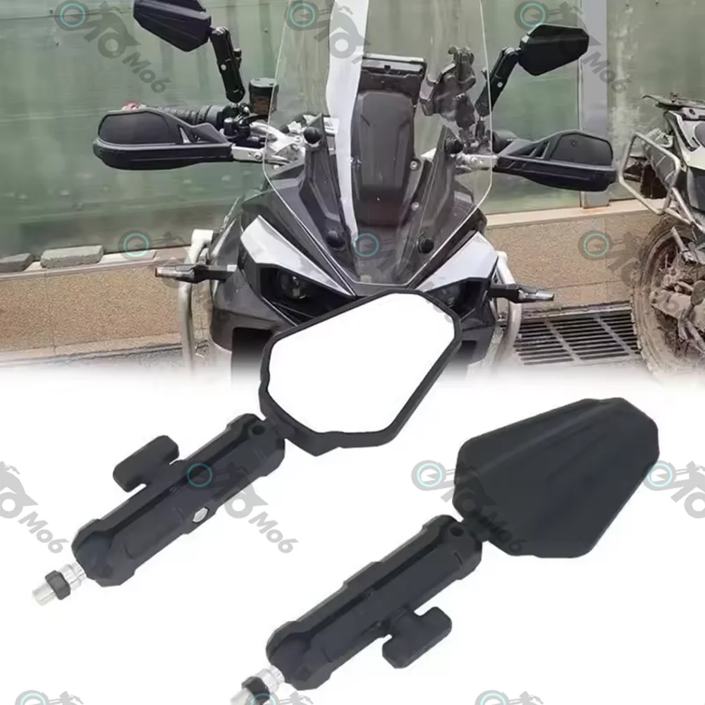 Motorrad-Spiegel M8 M10 Schrauben-Lenkerspiegel Universelle E-geprüfte Motorrad-Rückspiegel Klappbar 360° °   Anpassung