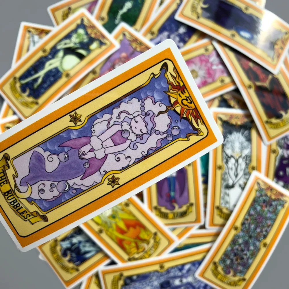 50Pcs Cardcaptor Sakura Captor Sakura Magic Stickers  Mahou Clow anime Stickers Cosplay Playing Game Prop Cards Toys Stikcers