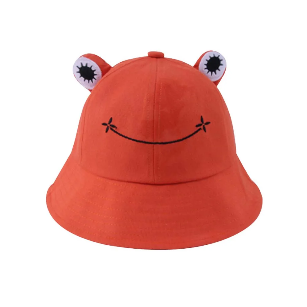

Cute Anti-Fog Cotton Women Sun Protective Frog Bucket cap Visors Hat Sun Hat Fisherman's hat
