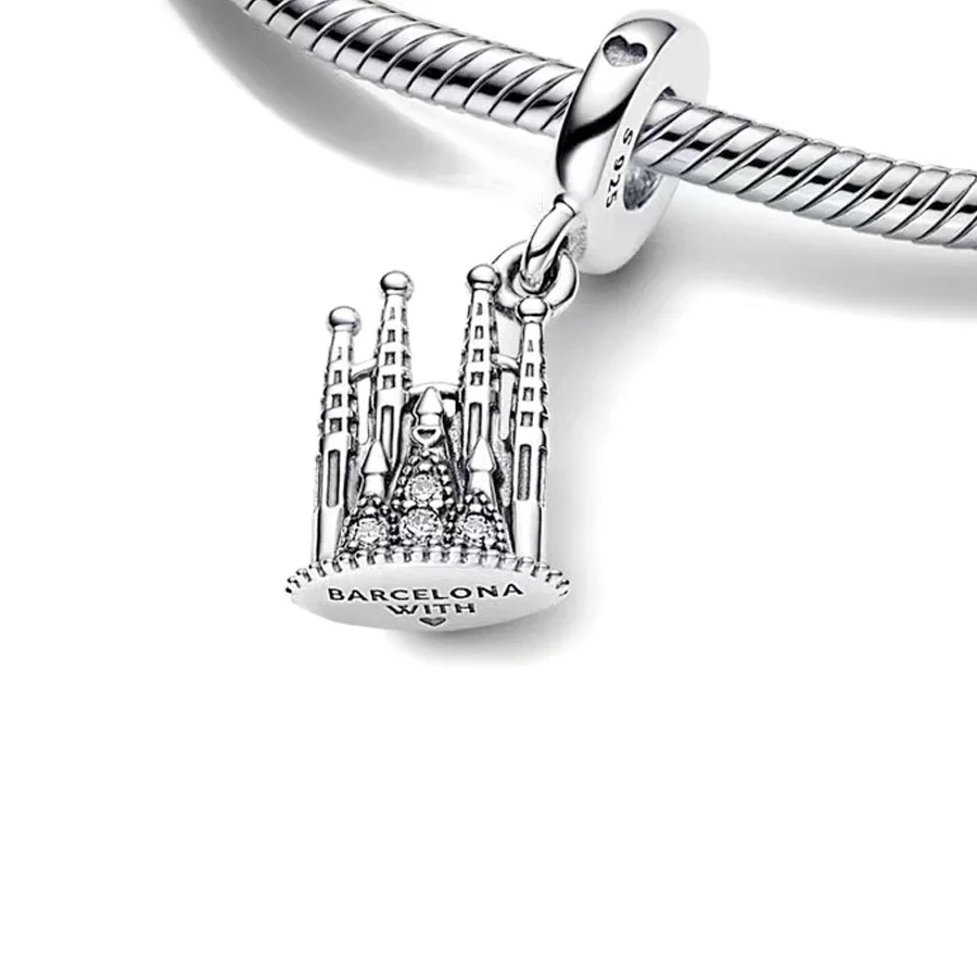 Barcelona Monument Hanging Pendant Charm Fit Original Pan Basic Bracelet DIY Women Jewelry New Arrivals image 4