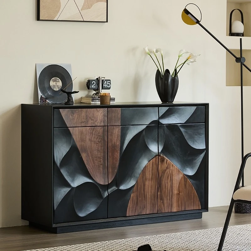 French Cherry Art Design Entrance Multifunctional Shoe Cabinet Storage Wabi Sabi Wind Light Luxury