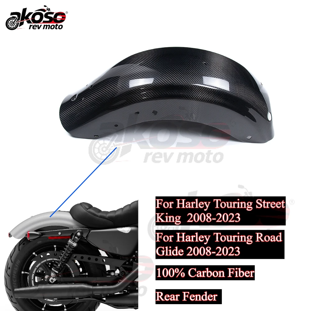 

Motorcycle Supply 3K Carbon Fiber Rear Fender Mudguard For Harley Davidson Touring Street Road Glide King 2008-2023 Accessories