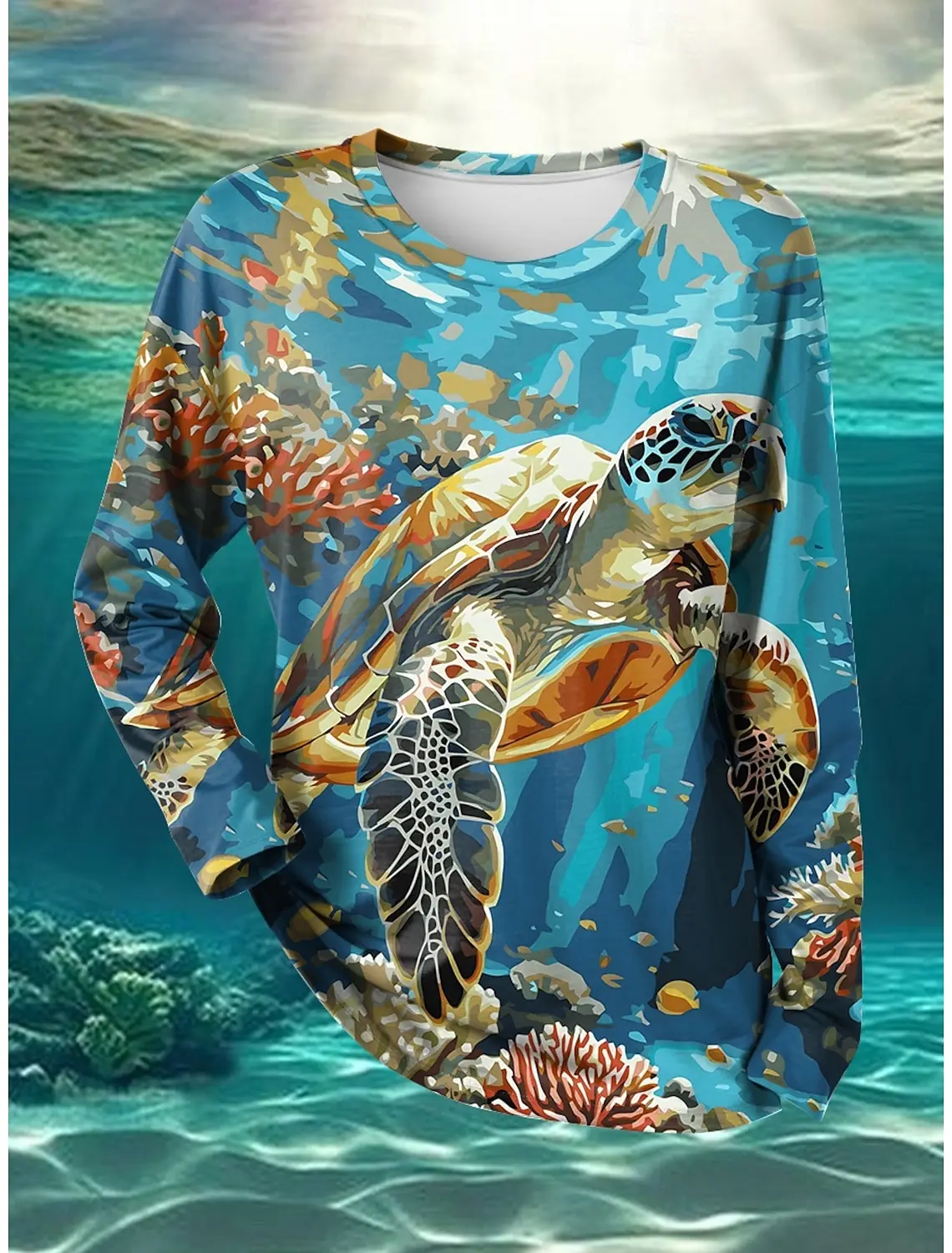 

Mens Graphic Geometric Optical Illusion Visual Deception Long Sleeve T-Shirt 3D Printed Crew Neck Shirt Art Party Casual Holiday