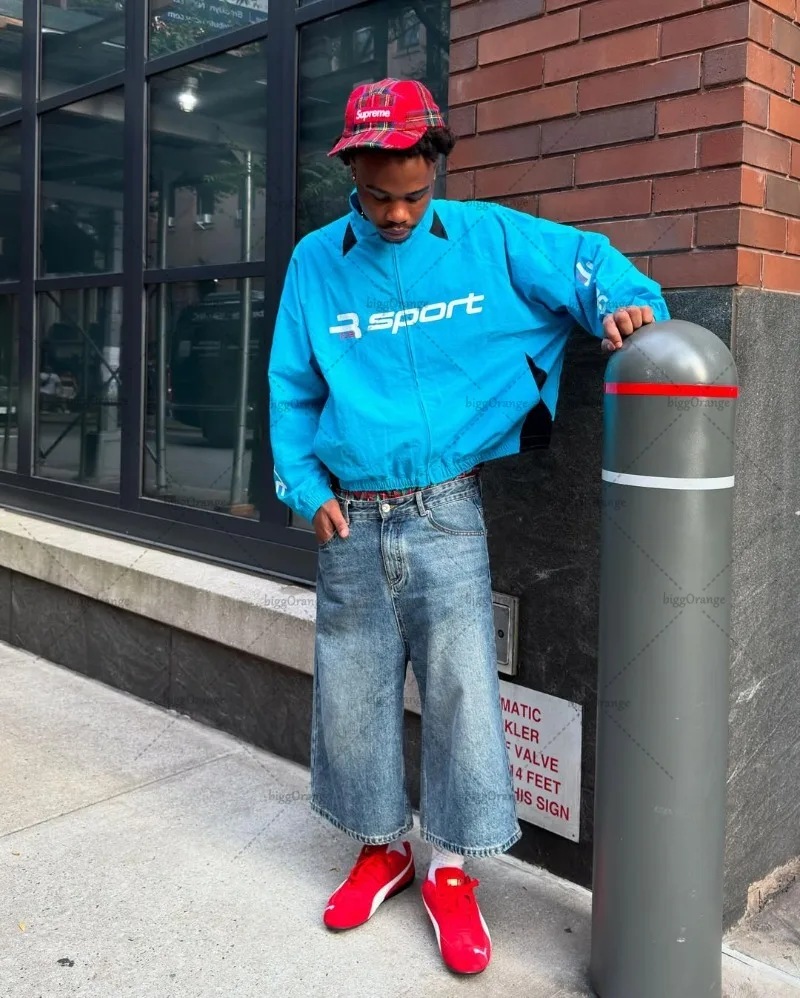 

Street Hip-hop Casual Loose Turtleneck Jacket Men European and American Retro Harajuku Y2K Fashion Oversized Zipper Coat Women