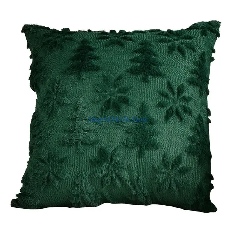H7ED Christmas Plush Pillow Cover Soft Polyester Fabric Holiday Decorative Cushion Protectors for Home Decoration