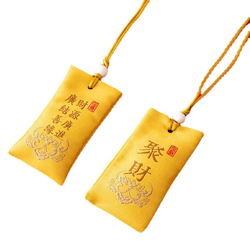 Lucky Spiritual Salt Pouch Spiritual Salt With Sachet Buddhist Spiritual Salt Pouch Necklace Amulet Blessing Sachets Pendant