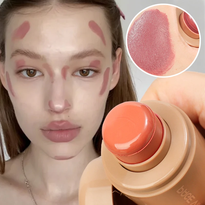 Idratante Blush Stick guancia labbra colorate duraturo ad alta pigmentazione Blush Stick setoso illuminante Blush Cream Contouring Cosmetics