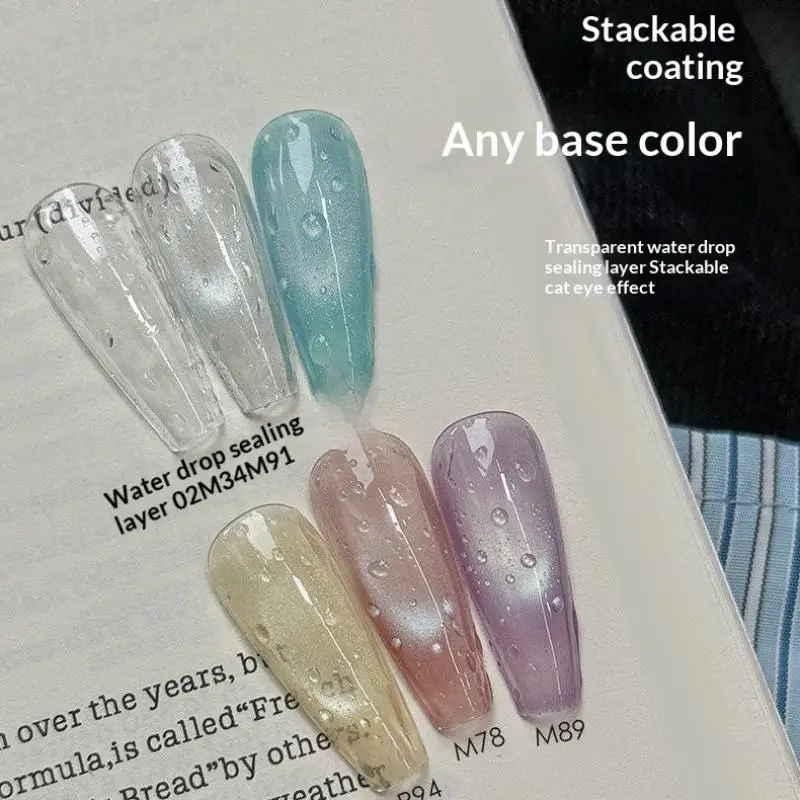 New Nail Art Gel 3D High-Transparent Water Droplet Top Coat Gel Nail Polish Clear Water Drop Non Wipe Summer Design Varnish Gel