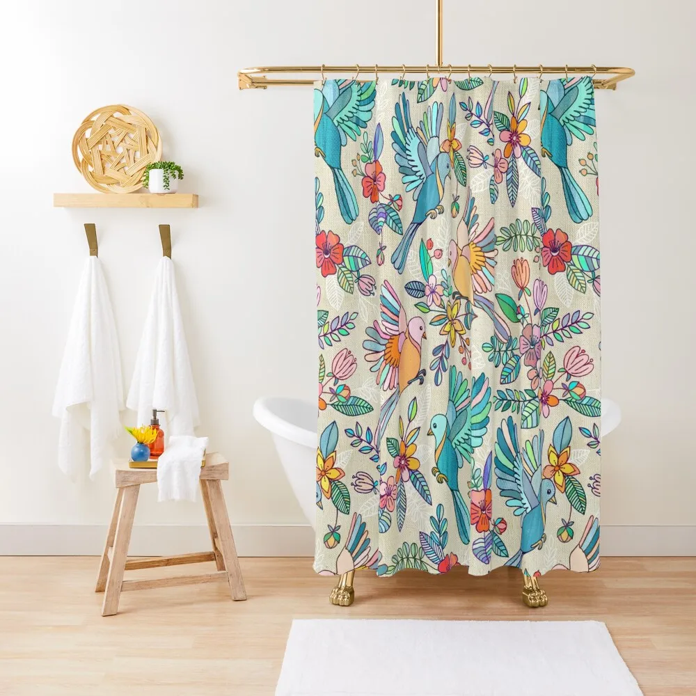 

Whimsical Summer Flight Shower Curtain Bathroom Deco Bathroom Accessorys Waterproof Fabric Shower Curtain
