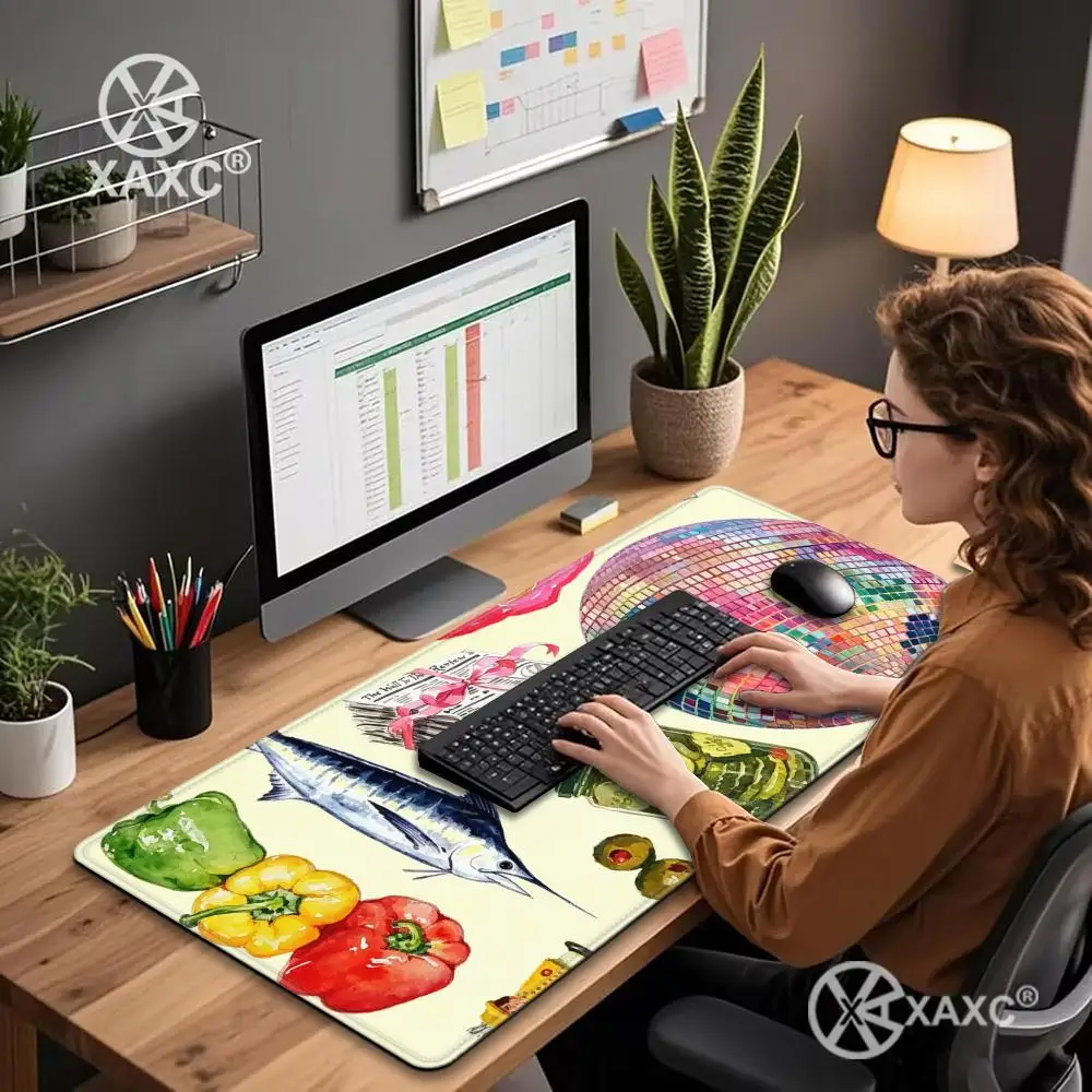 Vibrant Patterns Collage Desk Mat Large Rubber Mouse Pad Water Repellent Table Cover Desk Pad for Writing Laptop Desktop XAXC