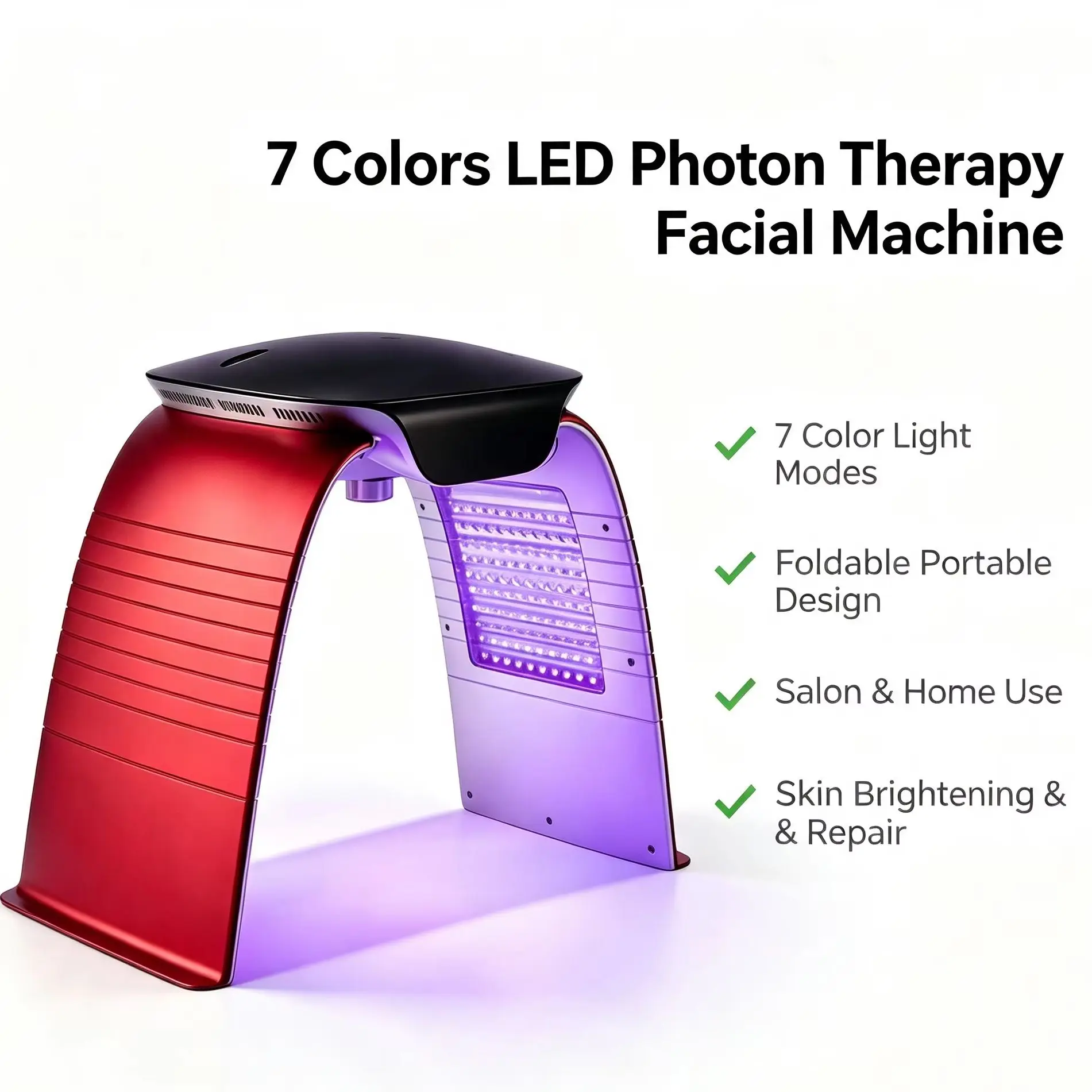 7-Farben-LED-Photonen-Therapiegerät mit Kalt-Nano-Spray, UV-Sterilisation, PDT-Hautverjüngung, Gesichts-Schönheitsgerät für Salon und Zuhause