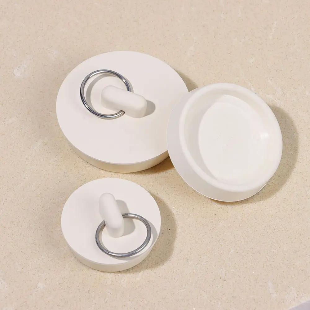 Washroom Kitchen Water Sink Plug White Round Rubber Bathroom Bathtub Stopper Sewer Drain Cover Leakage-proof Anti-Odor Plug