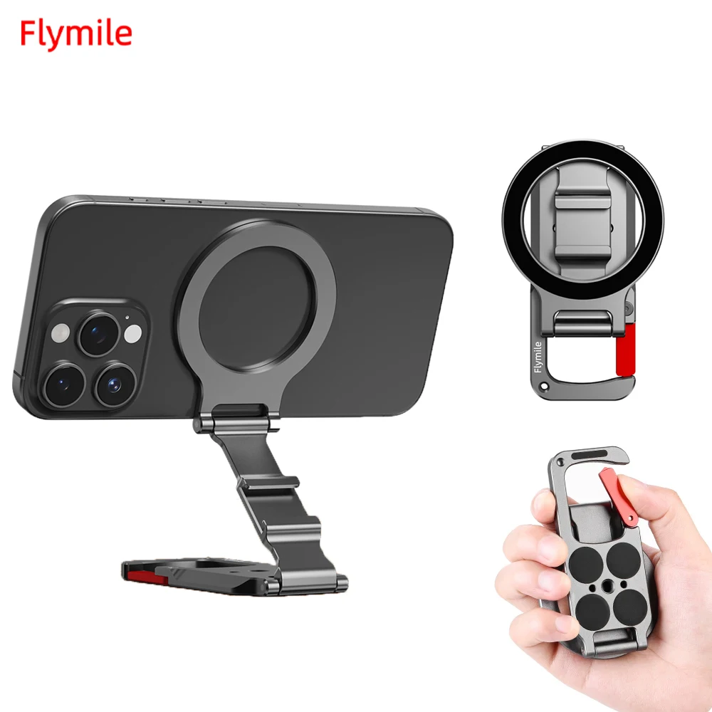 Flymile suporte magnético para telefone, mosquetão para iphone 16 15 samsung magsafe base de montagem de mesa vlgo alça suporte de viagem