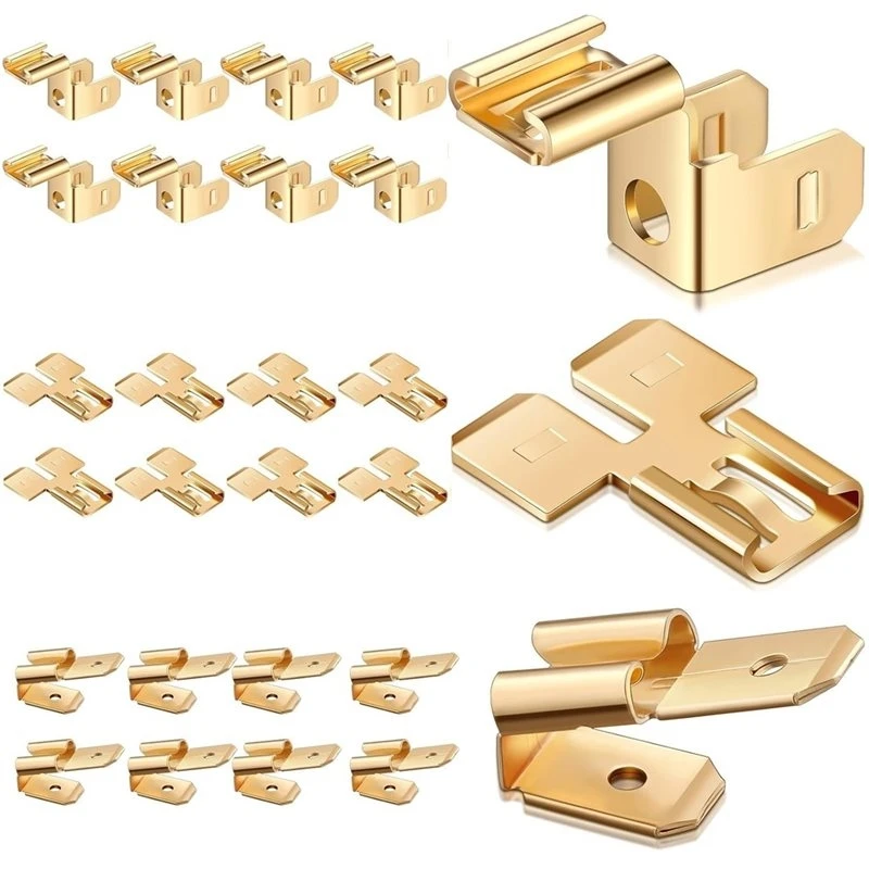 PTST 24 Pcs Electrical Quick Splice Wire Terminals, Piggyback Spade Connectors,Double Spade Connector
