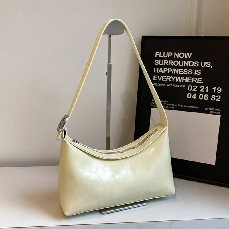 

Simple Pu Leather Handbags For Women 2024 New Solid Color Casual One Shoulder Bags Retro Trendy Versatile Commuting Square Purse