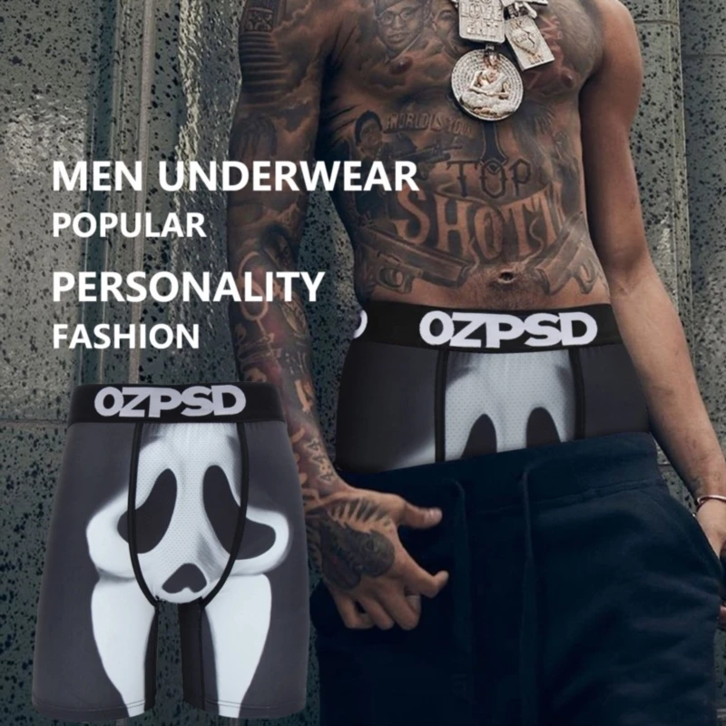 

5Pcs Sexy Summer Men Boxer Underwear Breathable Printed Men's Panties Underpants Male Plus Size Man Boxer Briefs Man Boxershorts