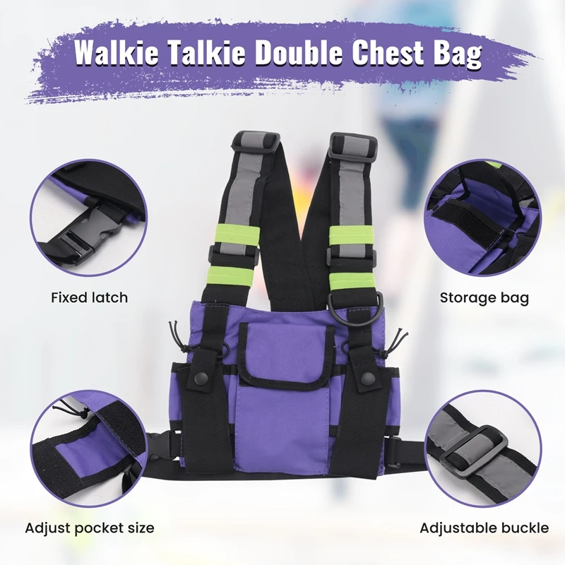 Walperforated Talkie Double Chest Bag, Radio Casting, SFP Holder Bag, GlaRig, Front Pack, Powder Case