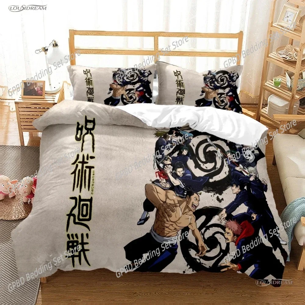Cartoon Anime Jujutsu Kaisen Duvet Cover Comforter Bedding set Soft Quilt Cover and Pillowcas for Teens Single Double Queen King
