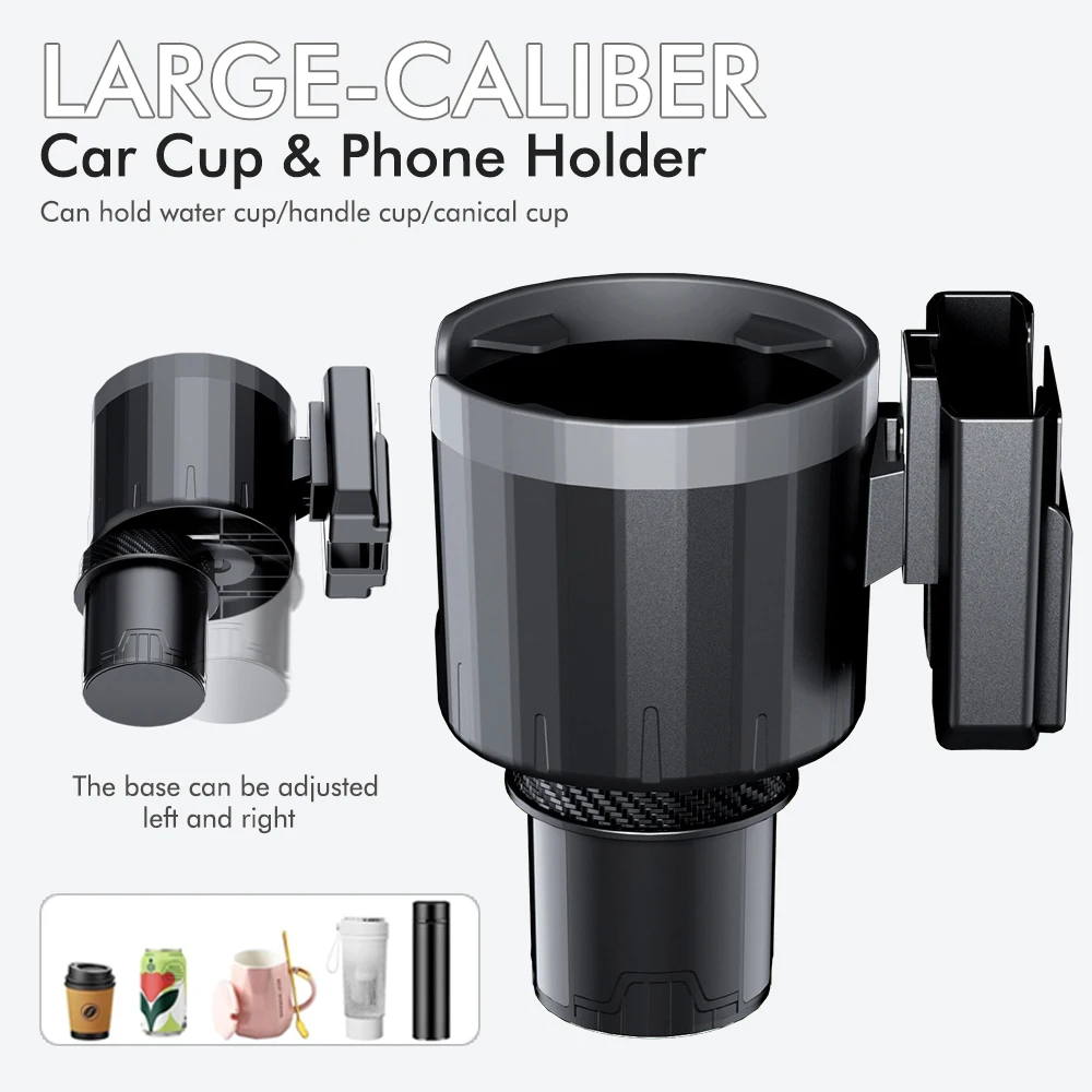 Car Cup Holder Expander Cupholder Adapter Multipurpose Auto Interior Expandable Organizer Storage Accessories With Phone Holder