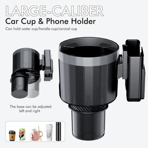 Car Cup Holder Expander Cupholder Adapter Multipurpose Auto Interior Expandable Organizer Storage Accessories With Phone Holder