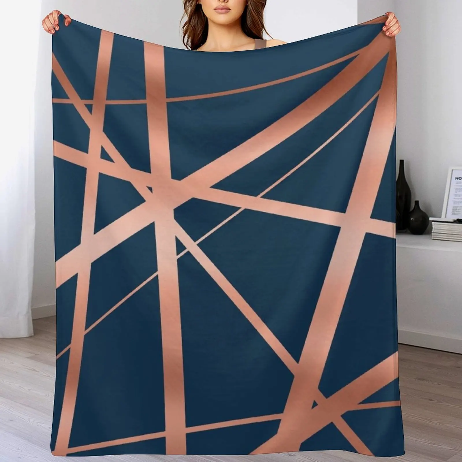 

Navy Rose Gold Luxe Throw Blanket sofa bed manga Cute Weighted Blankets