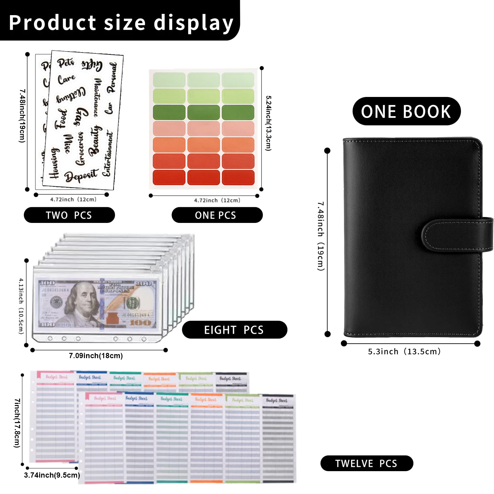 A6 Budget Binder with Zipper Envelopes for Cash And Money Saving Envelope System Organizer