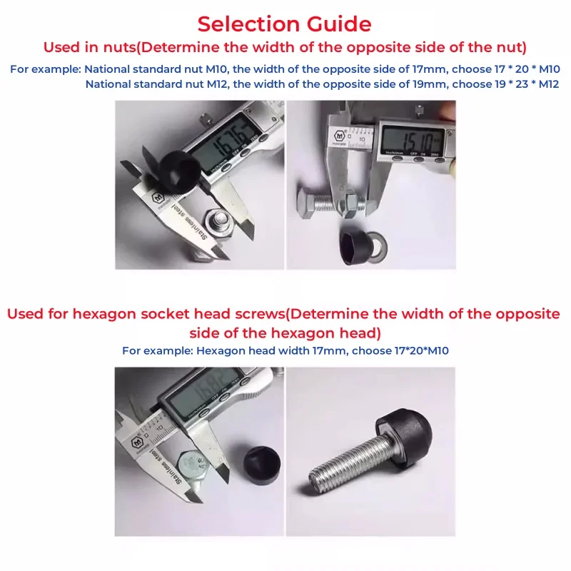 Leijiu M4~M30 PE-Schraubenmutterabdeckung für Autoräder, Kuppelschutz, freiliegende Sechskant-Kunststoff-Radmutternschrauben, Außendekoration – Detail 2