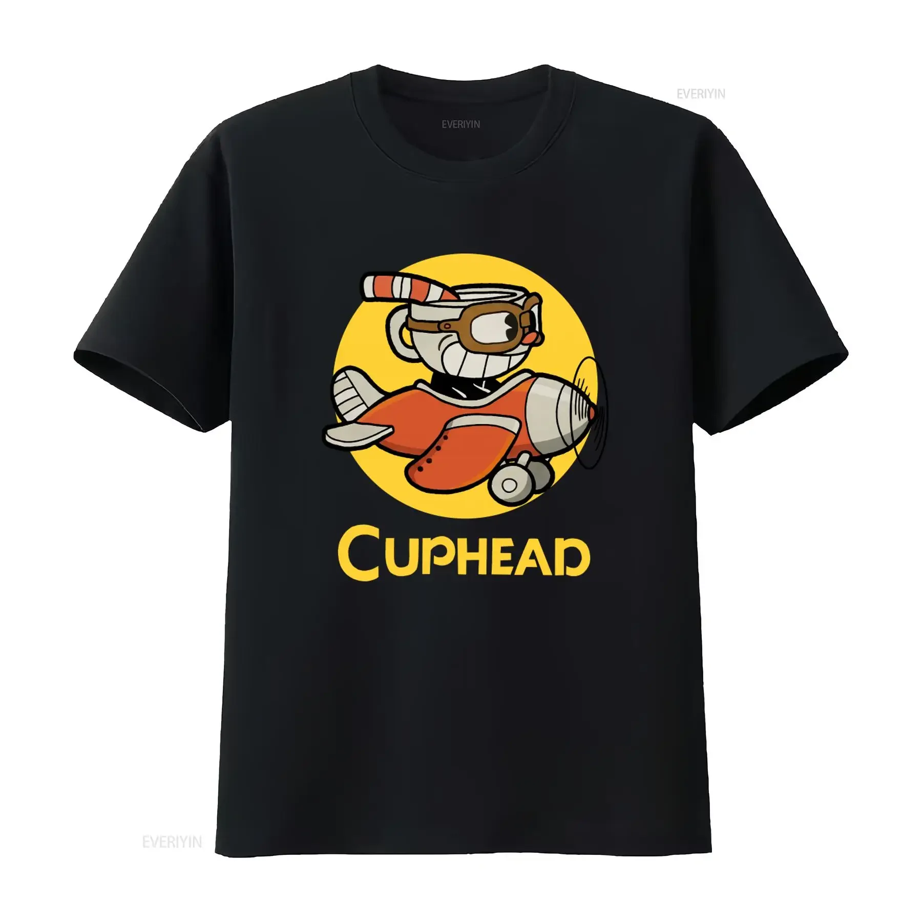 Cuphead T Shirt Flying Adventure Design for Gaming Fans Comfortable Cotton vintage Washed Stylish Slightly graphic