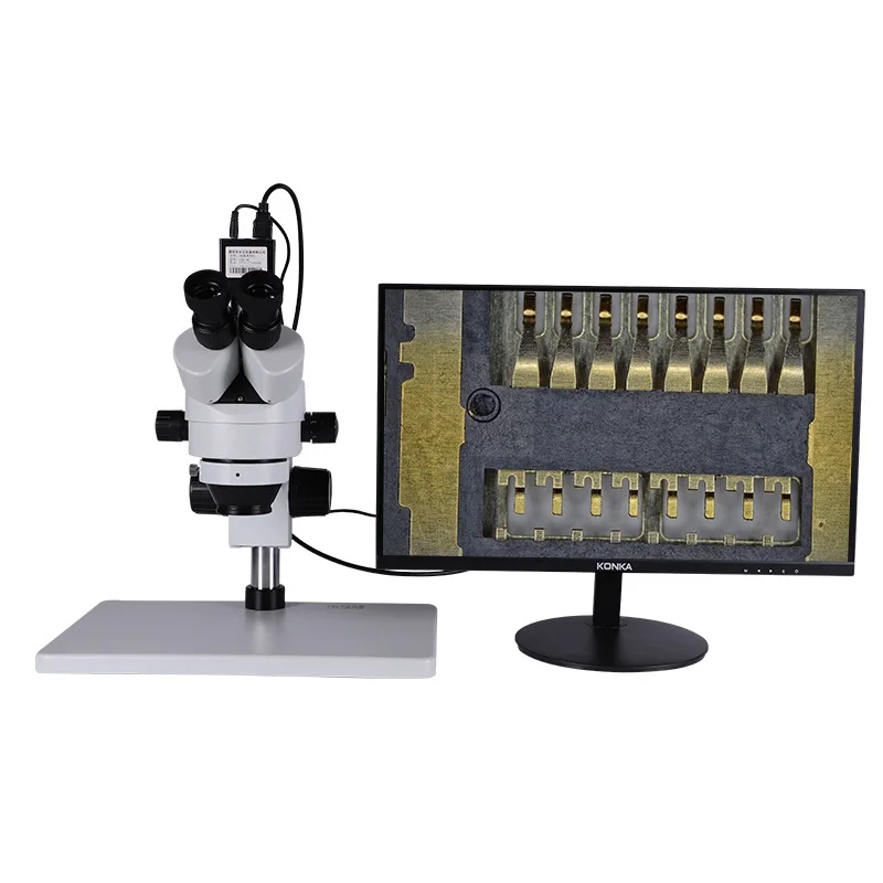 

Three-Eye High-Definition Continuous Zoom Magnifying Glass Digital Jewelry Measurement Microscope with Drawtube Monocular