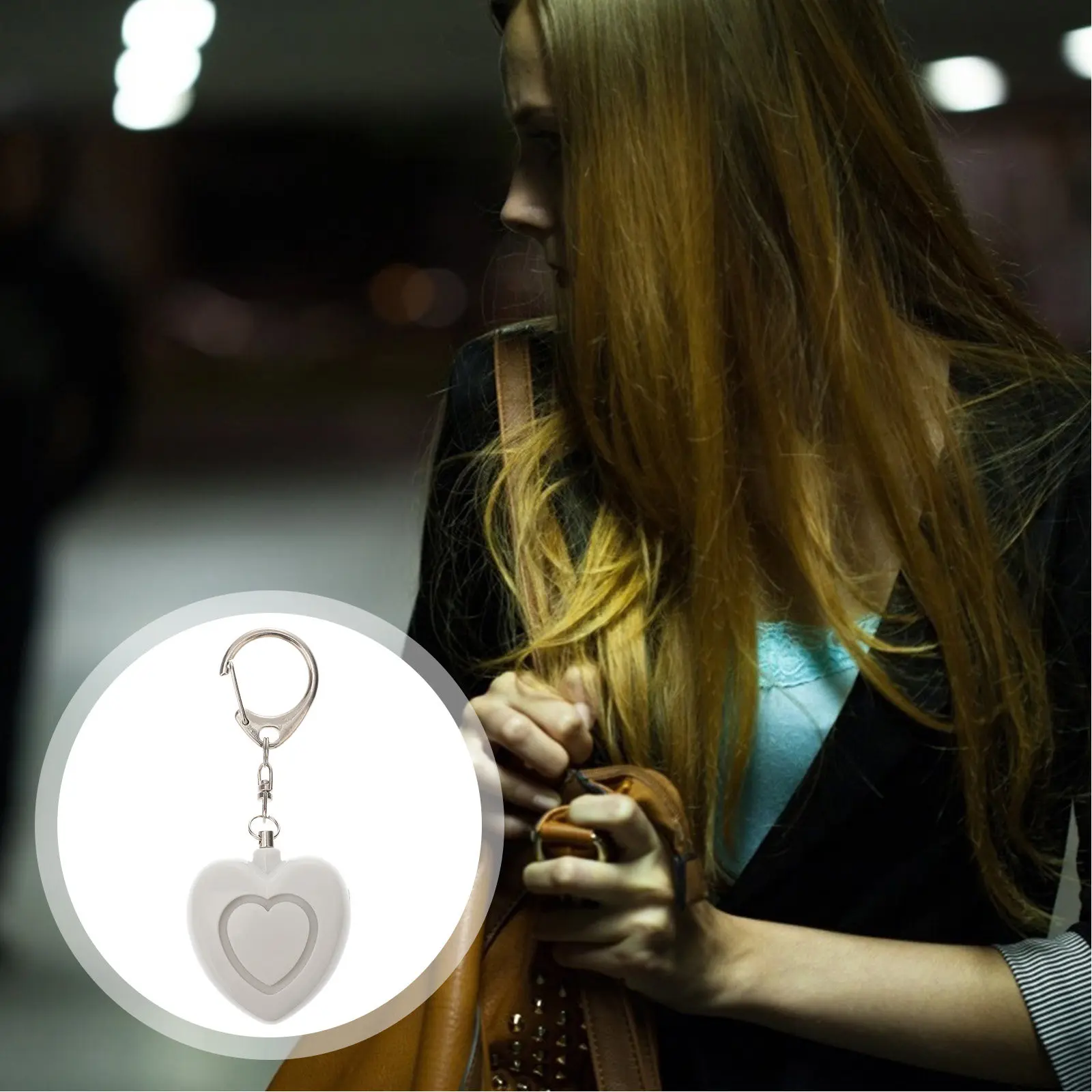 

Personal Alarm Keychain Mini Portable Heart Shaped Security Siren for Seniors Children Emergency Safety