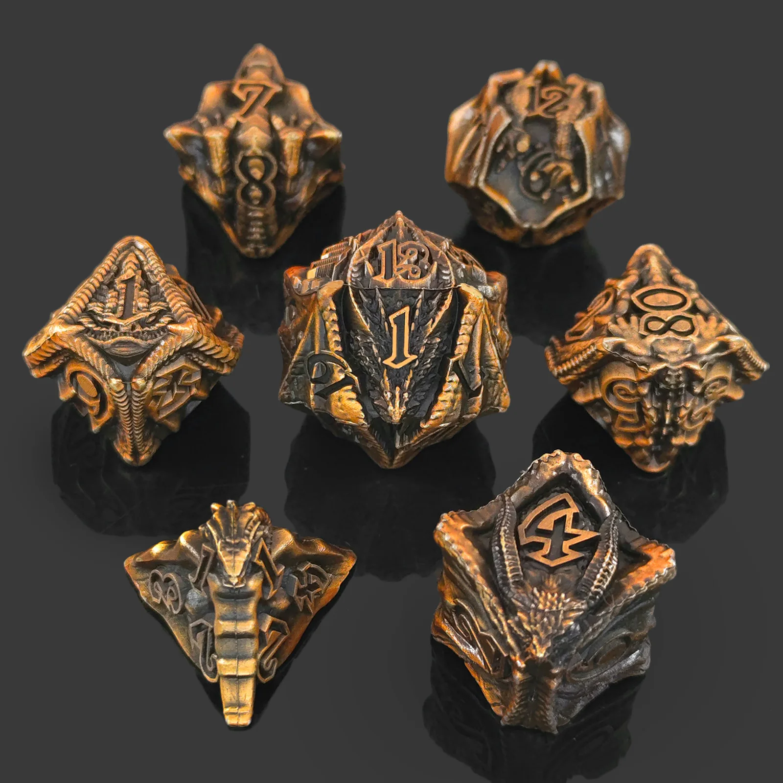 

7 шт. набор металлических многогранных кубиков DND D&D Dungeons and Dragons, ролевая игра D20 D12 D10 D8 D6, игральные кости