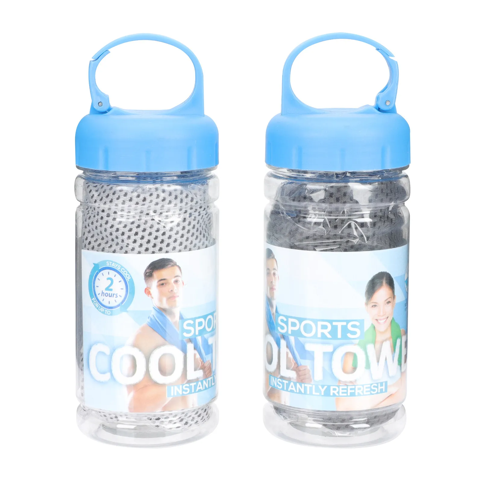 2Pcs Cold Sports Towel Premium Polyester Cooling Towel for Neck Face Sweat Absorption Quick-Drying Lightweight Portable Outdoor