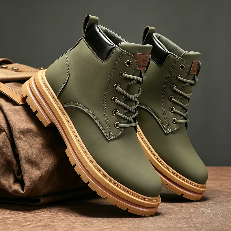 Herrenstiefel, Alltagstiefel für Outdoor-Aktivitäten, lässige Herrenstiefel, modische und vielseitige Schuhe, Freizeitstiefel. – Detail 4