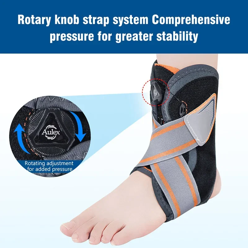 

Unisex Elastane Ankle Orthosis Bracket with Protective Rotary Strap Foot Stabilizer for Injury Recovery Ankle Support Brace