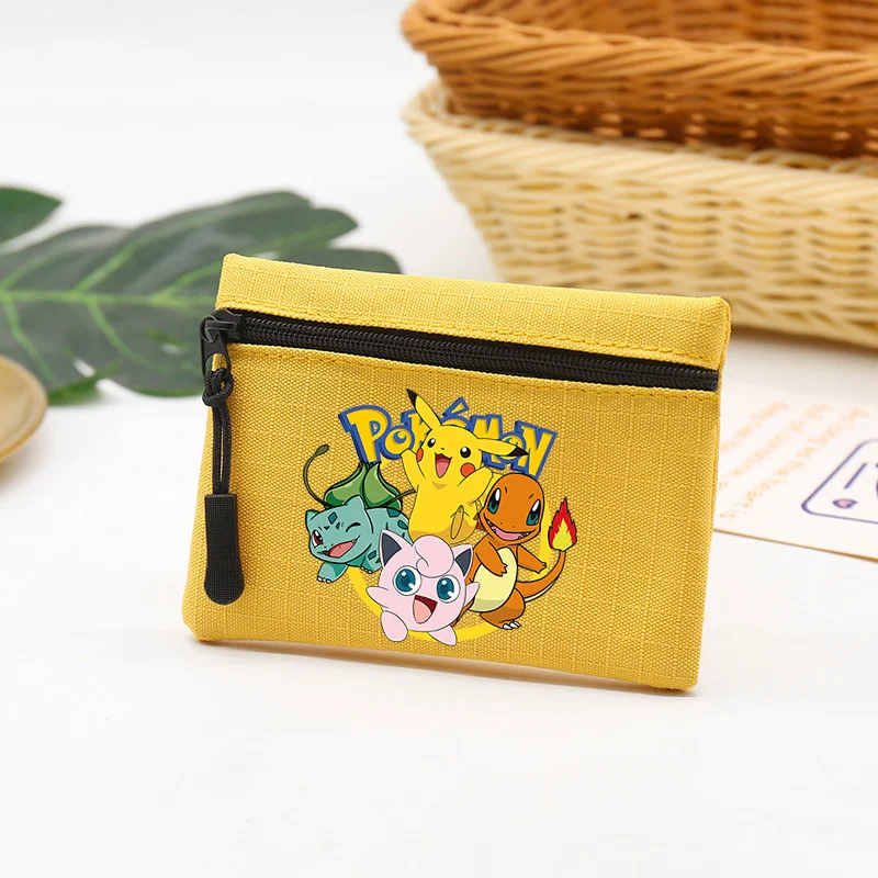 Pokemons Boy Coin Purse Cute Notes Mini Zipper Wallet Kids Cartoon Pikachu Portable Money Storage Cards Bag Collection Gift Bags - view 5