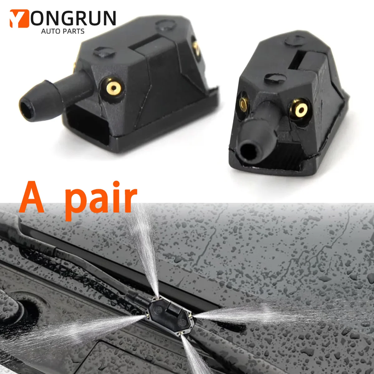 1 paar Auto Windschutzscheibe Reinigung Düsen Universal Schwarz Auto Arm Windschutzscheibe Reinigung Klinge Wasser Spray Düse Zubehör